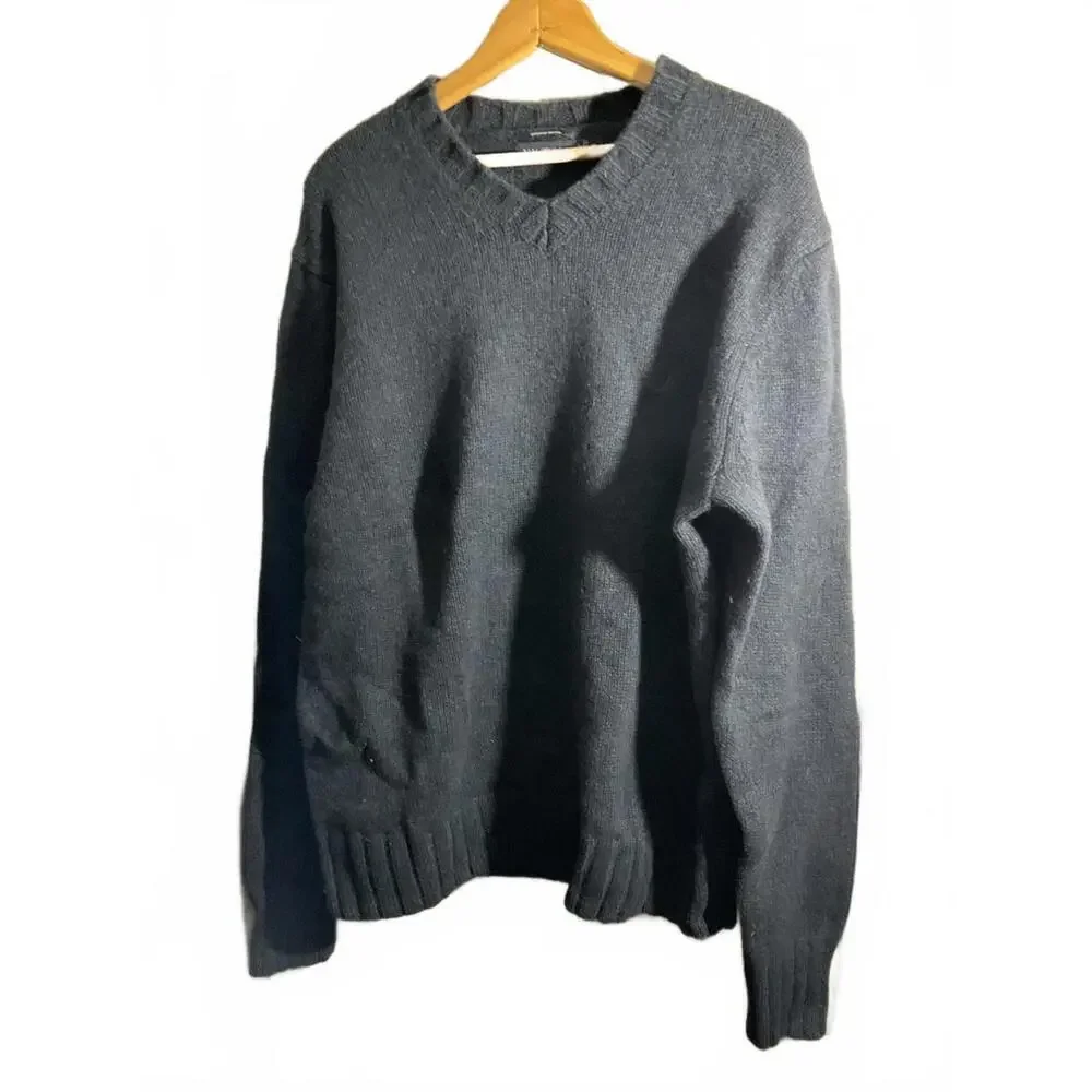 Nautica Merino Wool Men's V-Neck Sweater in Classic Blue XL